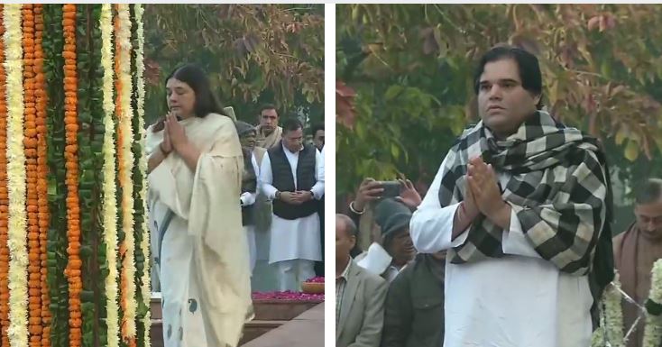 संजय गांधी की 73वीं जयंती पर उन्हें श्रद्धांजलि देती पत्नी मेनका, बेटा वरुण गांधी और बीजेपी के नेता