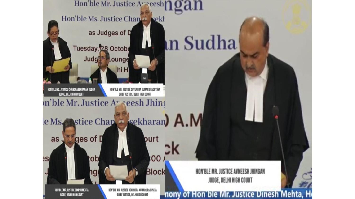 दिल्ली उच्च न्यायालय में तीन न्यायाधीशों ने ली शपथ, पीठ की संख्या और विविधता में वृद्धि हुई