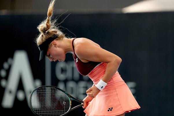 एडिलेड अंतर्राष्ट्रीय टेनिस मैच के दौरान यूक्रेन की दयाना यास्त्रेम्स्का