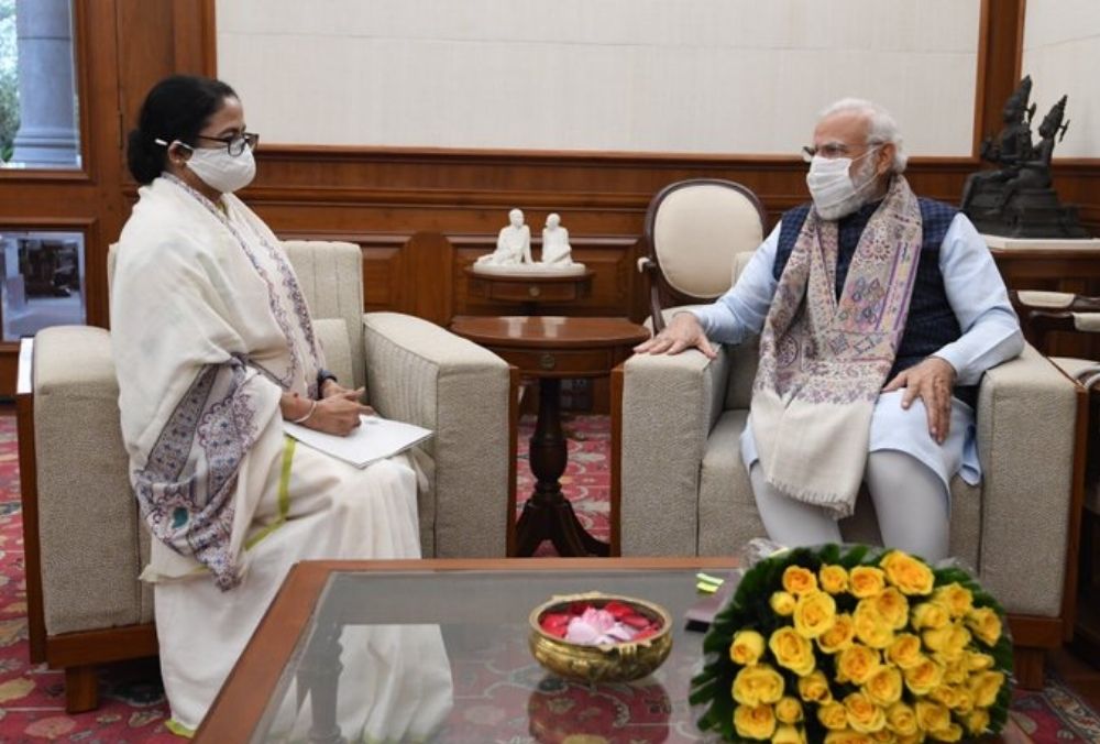 पश्चिम बंगाल की मुख्यमंत्री ममता बनर्जी की प्रधानमंत्री नरेंद्र मोदी से मुलाकात