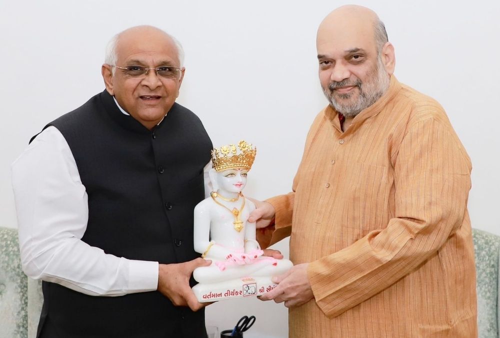 गुजरात के मुख्यमंत्री भूपेंद्र पटेल की केंद्रीय गृह मंत्री अमित शाह से मुलाकात