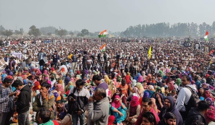 हरियाणा: जींद में किसानों ने बुलाई महापंचायत, राकेश टिकैत ने किया संबोधन; जुटी भारी भीड़