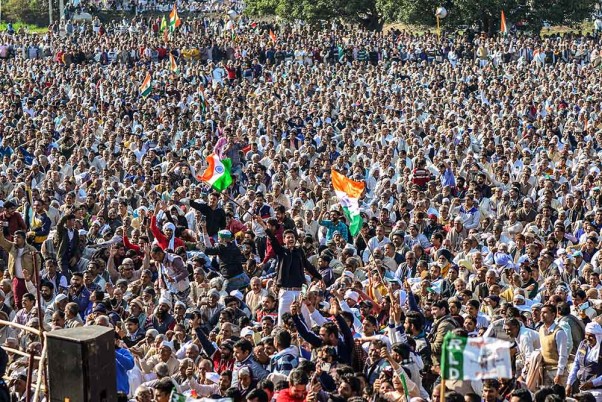 शामली में आयोजित महापंचायत में उमड़ा किसानों का सैलाब