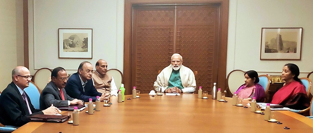 नई दिल्ली में राष्ट्रीय सुरक्षा परिषद की बैठक की अध्यक्षता करते हुए प्रधानमंत्री नरेंद्र मोदी