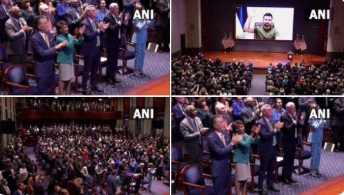 अमेरिकी कांग्रेस में जेलेंस्की का भाषण: पर्ल हार्बर-9/11 हमलों को किया याद, संबोधन के दौरान सदस्यों ने दिया स्टैंडिंग ओवेशन