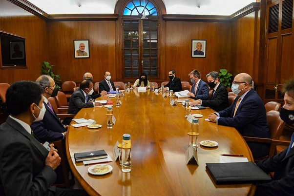 नई दिल्ली में अमेरिकी विदेश मंत्री एंटनी ब्लिंकन के साथ बैठक में राष्ट्रीय सुरक्षा सलाहकार अजीत डोभाल