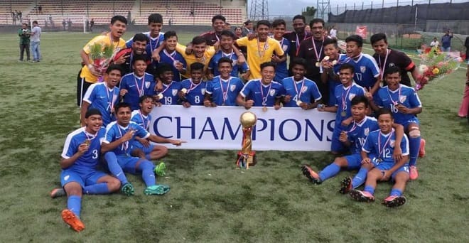 नेपाल को हराकर भारत बना सैफ अंडर-15 फुटबॉल चैंपियन