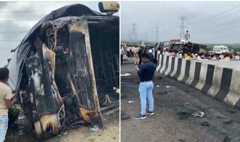 महाराष्ट्र बस त्रासदी: जीवित बचे व्यक्ति ने सुनाई आपबीती, 'जलते हुए वाहन की खिड़की तोड़कर निकले'