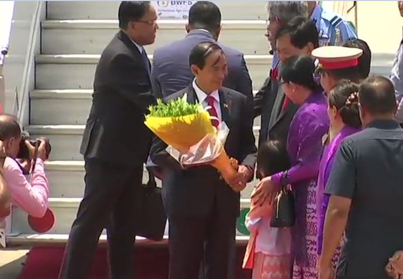 पीएम नरेंद्र मोदी के शपथ समारोह में शामिल होने के लिए दिल्ली पहुंचे म्यांमार के राष्ट्रपति यू विन मिंट