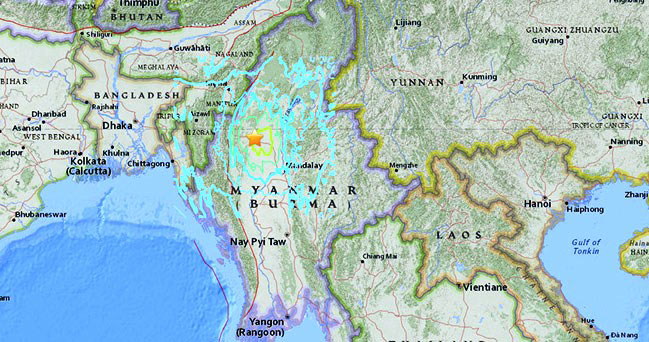 म्यांमार में भूकंप के तेज झटके, दिल्ली सहित पूर्वी भारत भी दहला