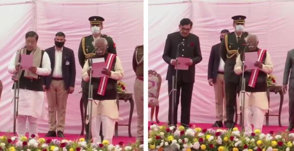हरियाणा मंत्रिमंडल विस्तार: पहले बीजेपी के कमल गुप्ता ने संस्कृत में, फिर जेजेपी विधायक बबली ने ली मंत्री पद की शपथ
