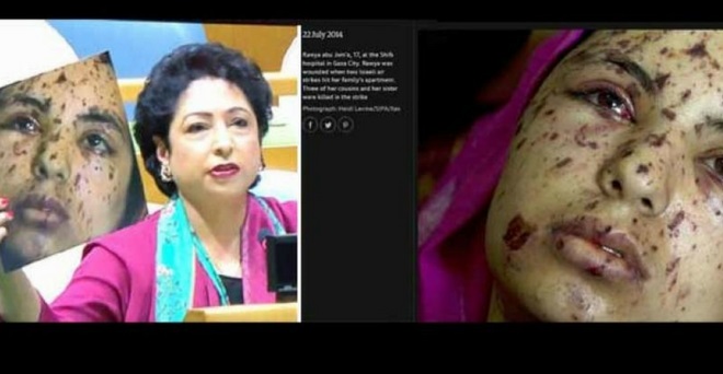 UN में पाकिस्तान ने दिखाई गलत फोटो, फिलिस्तीनी महिला को बताया कश्मीरी