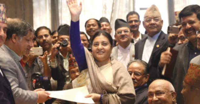 विद्या देवी भंडारी बनीं नेपाल की पहली महिला राष्ट्रपति