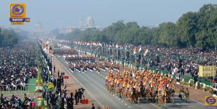 70वां गणतंत्र दिवस: राजपथ परेड के दौरान बीएसएफ का कैमल बैंड