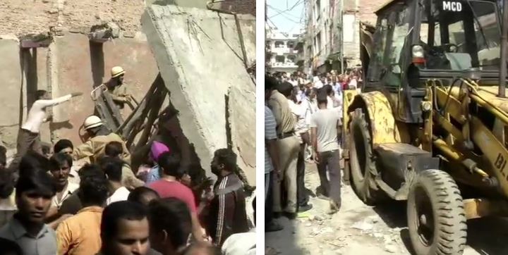 दिल्ली में इमारत ढहने से मरने वालों की संख्या बढ़कर सात लोगों की मौत