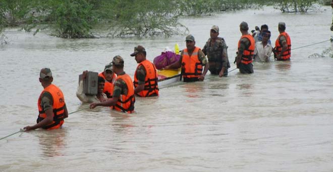 राजस्थान के दस जिले बाढ़ की चपेट में, एनडीआरएफ और एसडीआरएफ ने बचाई सैकड़ों जानें
