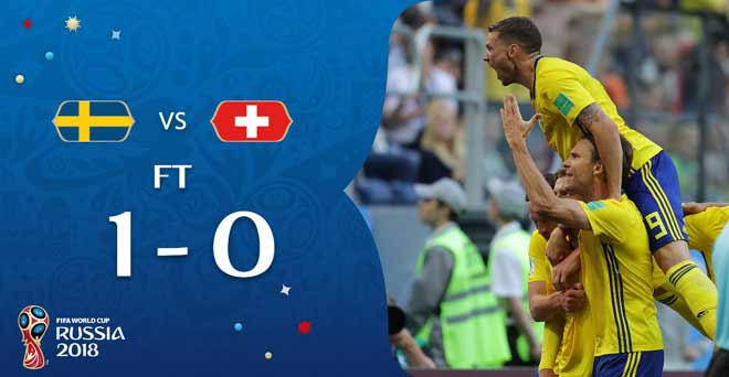 फीफा वर्ल्‍डकप 2018ः स्विट्जरलैंड को हरा स्वीडन क्वार्टर फाइनल में