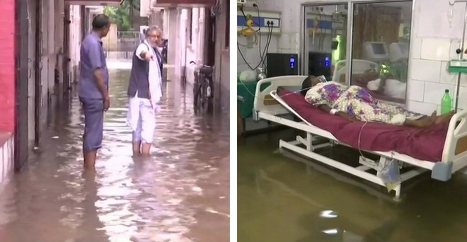 बारिश से बदहाल बिहार: सुशील मोदी के घर में घुसा पानी, अस्पताल में तैरती दिखीं मछलियां