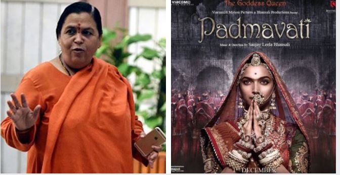 फिल्म 'पद्मावती' पर उमा भारती का खुला पत्र, कहा- खिलजी की थी बुरी नजर