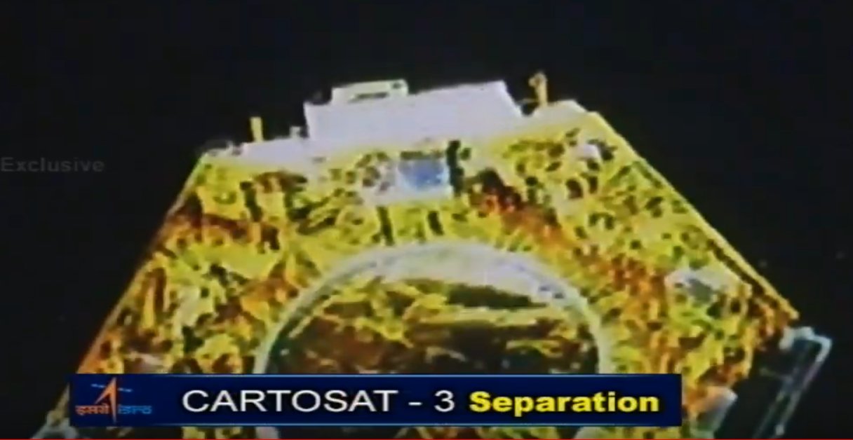 इसरो ने भारत के ‘कार्टोसैट-3’ और अमेरिका के 13 अन्य नैनो सैटेलाइट को किया लॉन्च