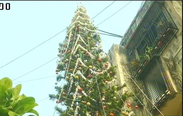 मुंबई में 65 फुट लंबे क्रिसमस ट्री ने खींचा सबका ध्यान