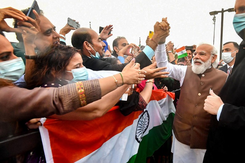 वाशिंगटन डीसी पहुंचने पर भारतीय समुदाय द्वारा प्रधानमंत्री नरेंद्र मोदी का स्वागत