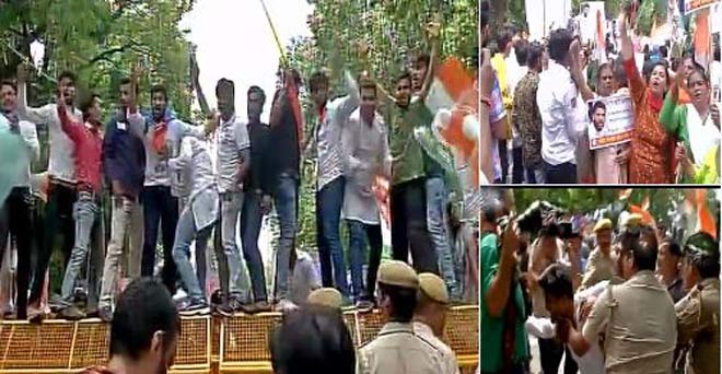 राहुल गांधी के काफिले पर हमला: गुजरात, दिल्ली, मुंबई और चंडीगढ़ में कांग्रेस का प्रदर्शन