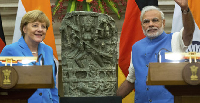 दुर्गा की दुर्लभ मूर्ति भारत को लौटाई मर्केल ने