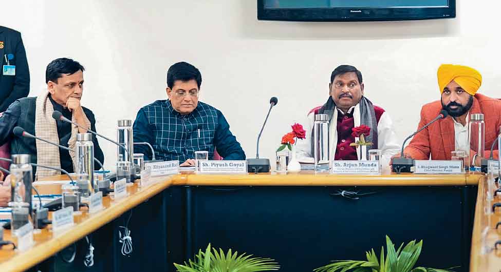 चंडीगढ़ में केंद्रीय मंत्री नित्यानंद राय, पीयूष गोयल, अर्जून मुंडा और मुख्यमंत्री मान