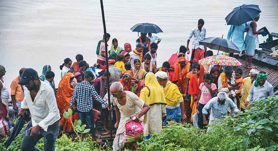 पटना में बाढ़ग्रस्त इलाका