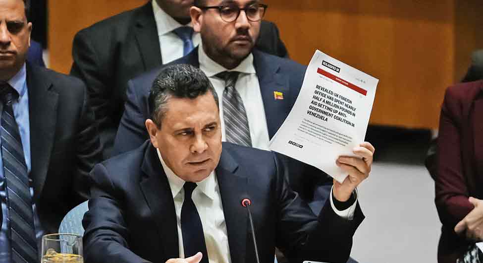 संयुक्त राष्ट्र में वेनेजुएला के प्रतिनिधि के अमेरिकी कार्रवाई की भर्त्सना प्रस्ताव में रूस और चीन ने अगुआई की, लेकिन भारत अलग रहा संयुक्त राष्ट्र में वेनेजुएला के प्रतिनिधि के अमेरिकी कार्रवाई की भर्त्सना प्रस्ताव में रूस और चीन ने अगुआई की, लेकिन भारत अलग रहा