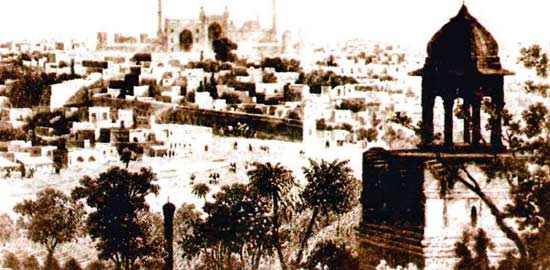 बगावत के बाद 1858 में अंग्रेजों के द‌िल्ली पर पुनः कब्जा करने के पहले का दृश्य