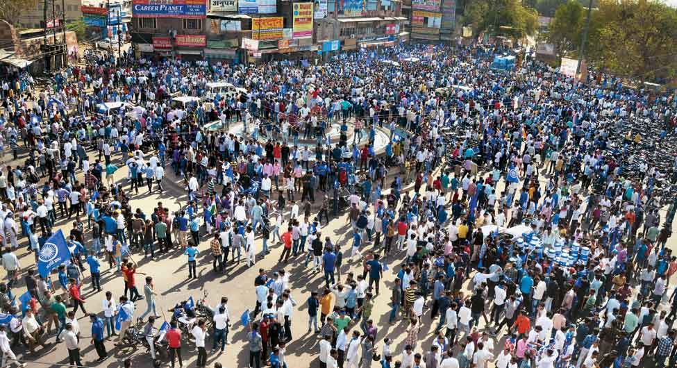 विरोध का सैलाबः जोधपुर में भारत बंद के दौरान सड़क पर उतरे दलित